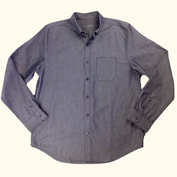 Mack Weldon 37.5 NWOT Oxford Button Down Long Sleeve in Denim Blue. Sz. XL - Picture 4 of 10